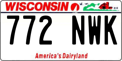 WI license plate 772NWK