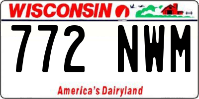 WI license plate 772NWM