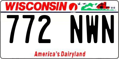WI license plate 772NWN