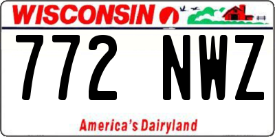 WI license plate 772NWZ