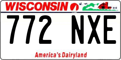 WI license plate 772NXE
