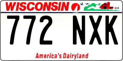 WI license plate 772NXK
