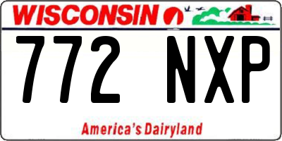 WI license plate 772NXP