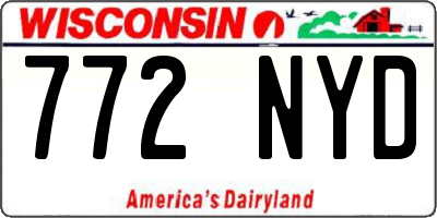 WI license plate 772NYD