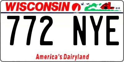 WI license plate 772NYE