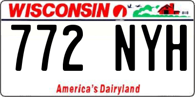 WI license plate 772NYH