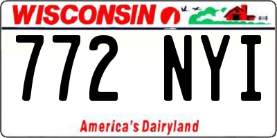 WI license plate 772NYI