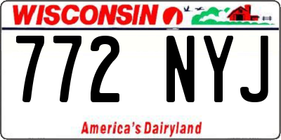 WI license plate 772NYJ