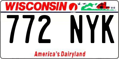 WI license plate 772NYK