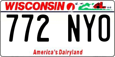 WI license plate 772NYO