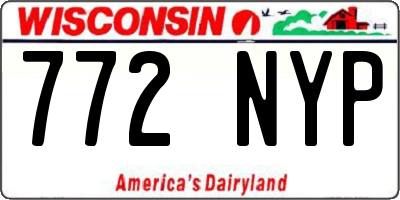 WI license plate 772NYP