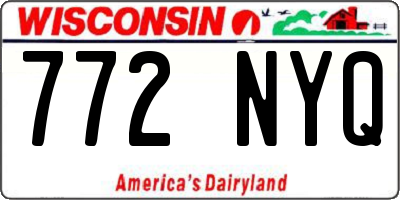 WI license plate 772NYQ