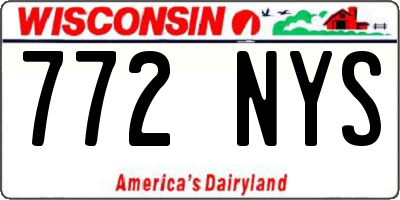 WI license plate 772NYS
