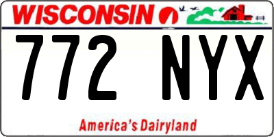 WI license plate 772NYX