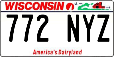 WI license plate 772NYZ