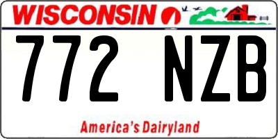 WI license plate 772NZB