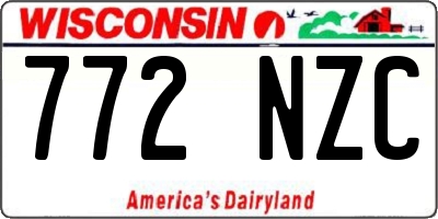 WI license plate 772NZC