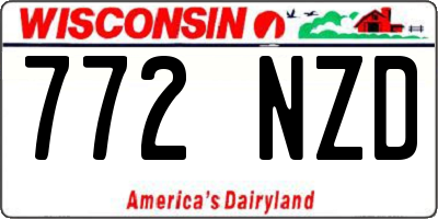 WI license plate 772NZD
