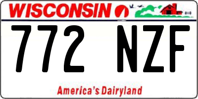 WI license plate 772NZF