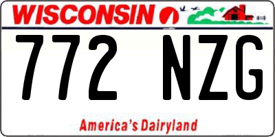 WI license plate 772NZG