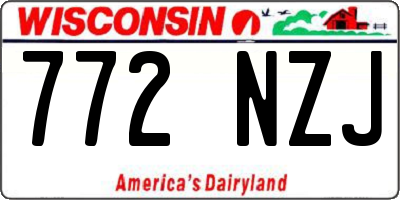 WI license plate 772NZJ