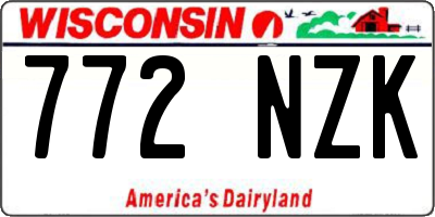 WI license plate 772NZK