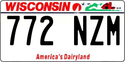 WI license plate 772NZM