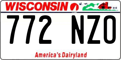 WI license plate 772NZO