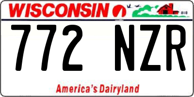 WI license plate 772NZR