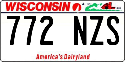 WI license plate 772NZS
