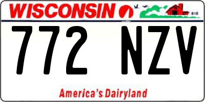 WI license plate 772NZV