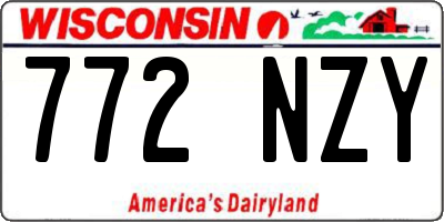 WI license plate 772NZY