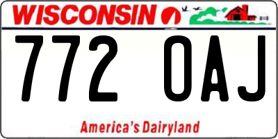WI license plate 772OAJ