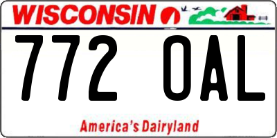 WI license plate 772OAL