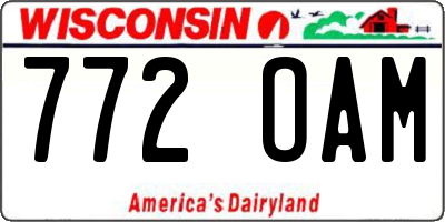 WI license plate 772OAM