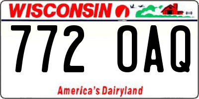 WI license plate 772OAQ