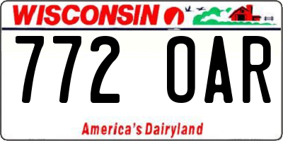 WI license plate 772OAR