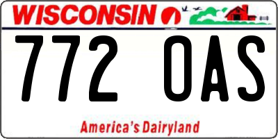 WI license plate 772OAS