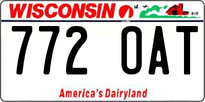 WI license plate 772OAT