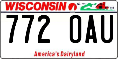 WI license plate 772OAU
