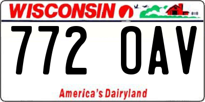 WI license plate 772OAV