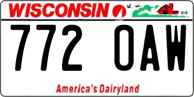 WI license plate 772OAW