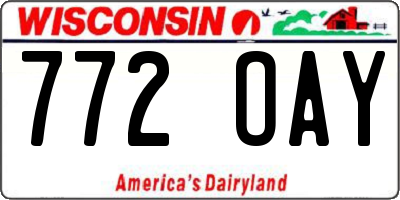 WI license plate 772OAY