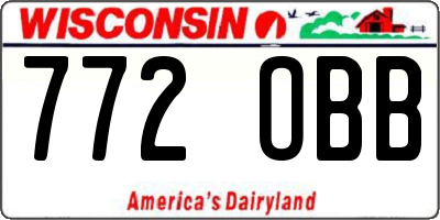 WI license plate 772OBB