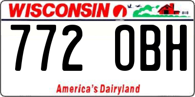WI license plate 772OBH