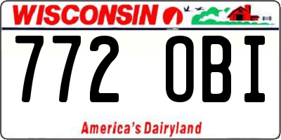 WI license plate 772OBI