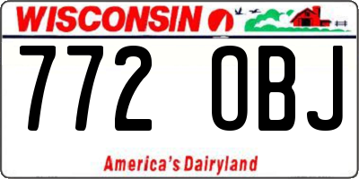 WI license plate 772OBJ