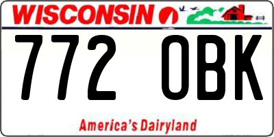 WI license plate 772OBK