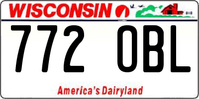 WI license plate 772OBL