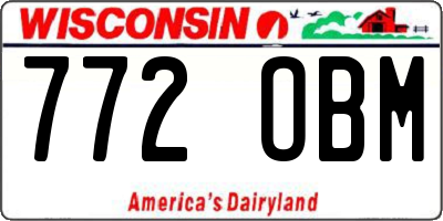 WI license plate 772OBM